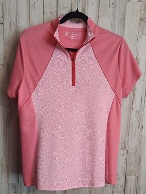 Bermuda Sands Pink Short-Sleeve Quarter-Zip Golf Top
